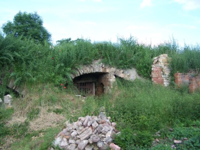 Überreste des Schanzenhauses, Gewölbebogeb von außen